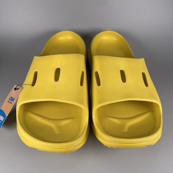 Hoka One One Ora Recovery Slides 3 Men’s 14 Yellow Slip On Sandals Casual Slides - Picture 2 of 9